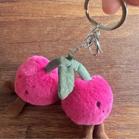 Cherry Plush Keychain Kawaii Cute Bag Charm Soft Mini Plush Doll Gift New - Picture 4 of 6
